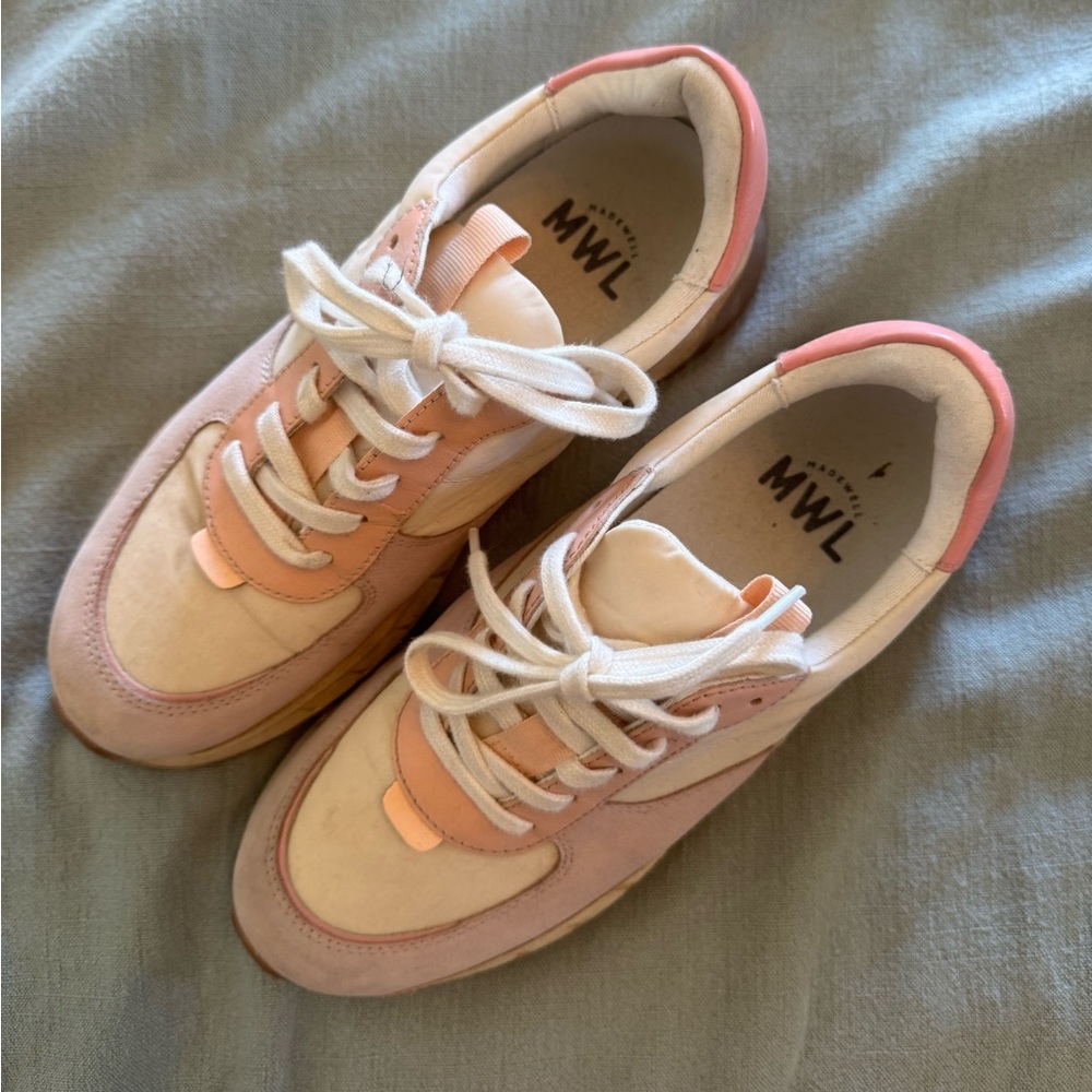 Madewell sneakers size 8 Pink and Cream Sneakers